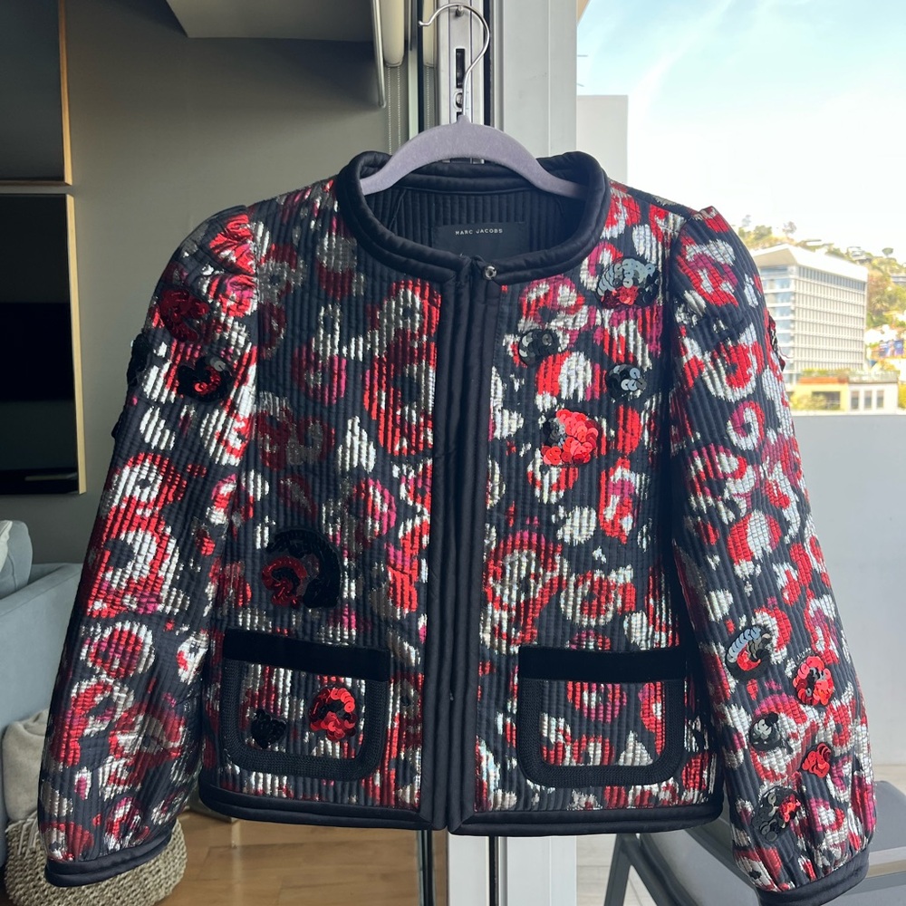 Marc Jacobs women’s warped flower sequin jacquard jacket